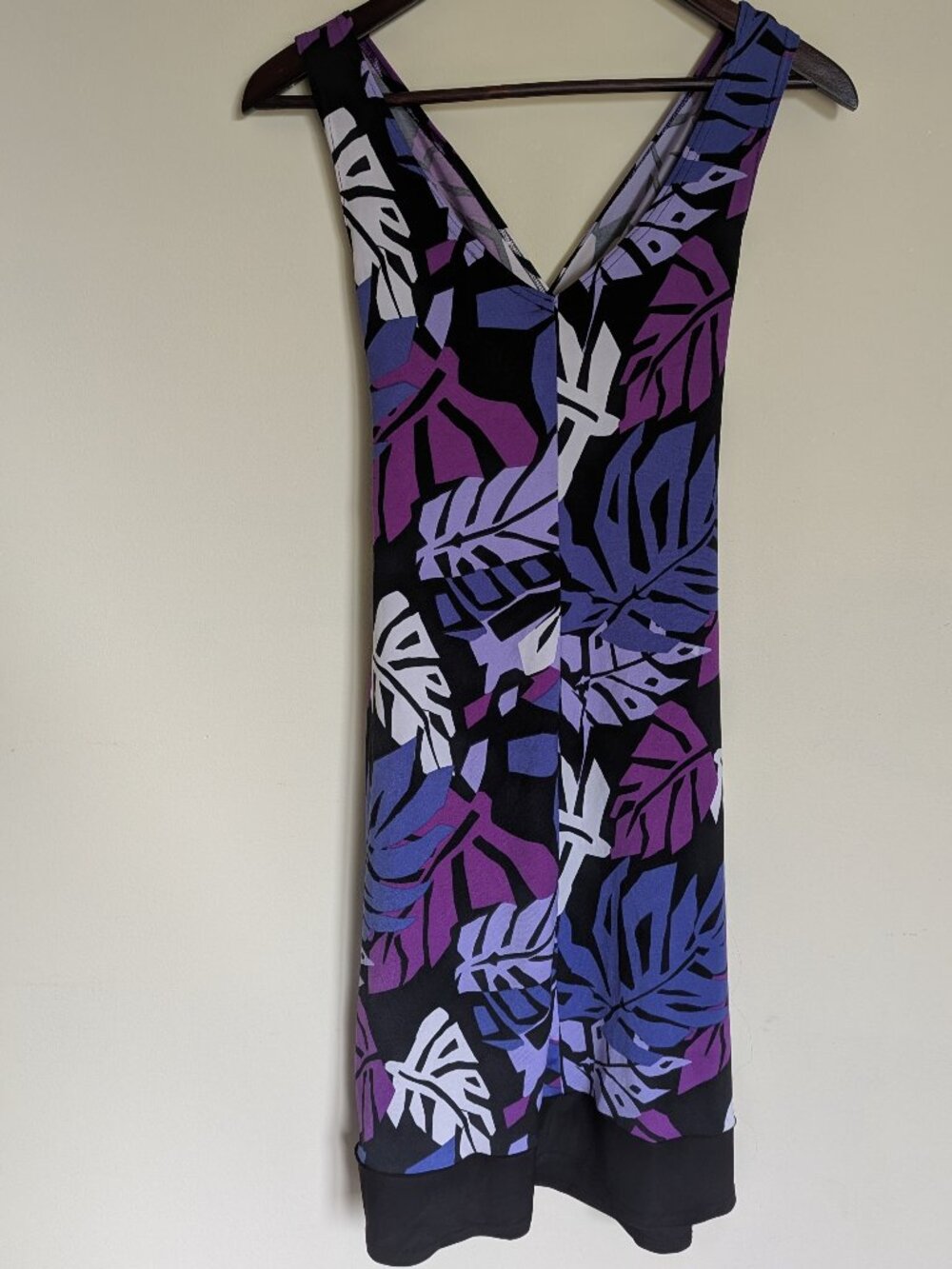 Jessica Hawaiian Floral Purple White Sleeveless Dress Front Tie Size 4 Petite